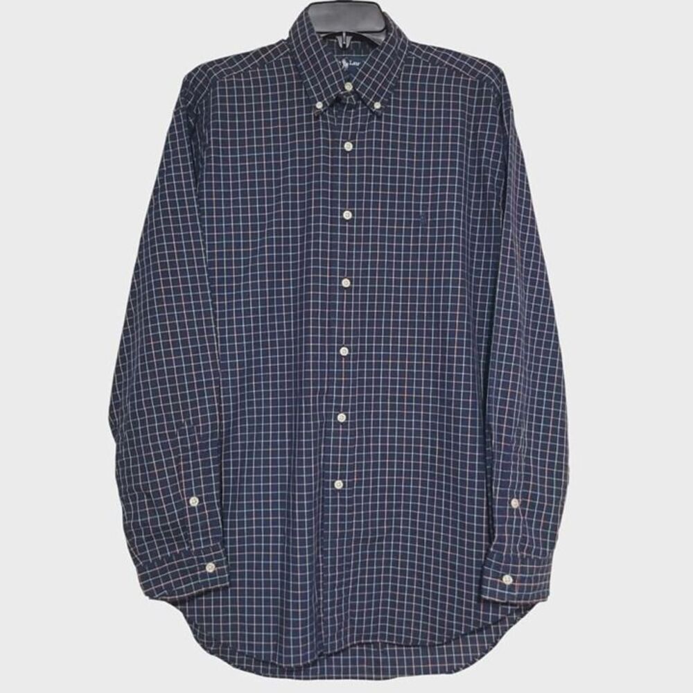Ralph Lauren Long Sleeve Button Shirt Mens Medium BLAKE Blue